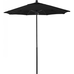 California Umbrella - Patio Umbrellas; Umbrella Diameter (Inch): 90 ; Height (Feet): 7.750 ; Fabric Color: Black ; Base Included: No ; Frame Material: Fiberglass-reinforced Nylon ; Frame Color: Black - Exact Tool & Supply