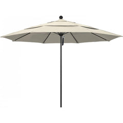 California Umbrella - Patio Umbrellas; Umbrella Diameter (Inch): 132 ; Height (Feet): 8.916 ; Fabric Color: Beige ; Base Included: No ; Frame Material: Aluminum ; Frame Color: Black - Exact Tool & Supply