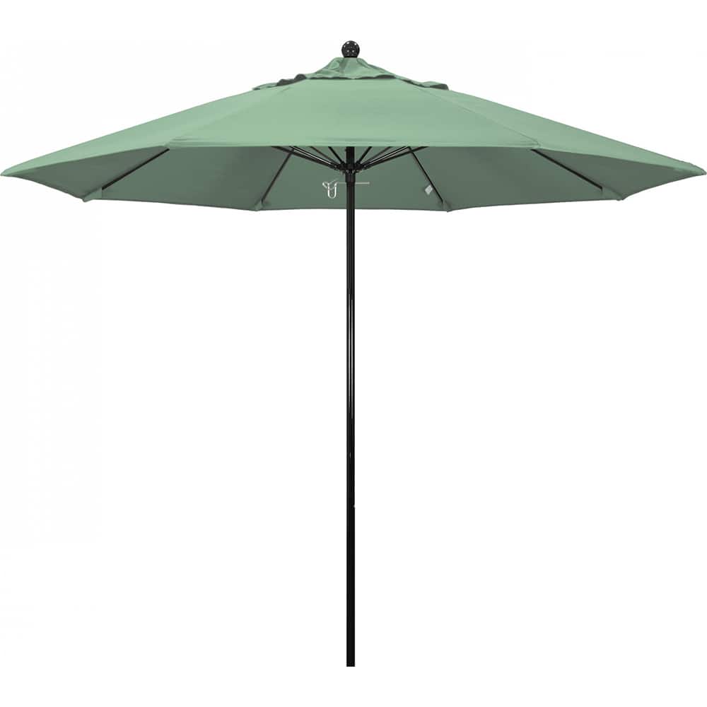 California Umbrella - Patio Umbrellas; Umbrella Diameter (Inch): 108 ; Height (Feet): 8.750 ; Fabric Color: Pacific Spa ; Base Included: No ; Frame Material: Fiberglass-reinforced Nylon ; Frame Color: Black - Exact Tool & Supply