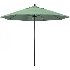 California Umbrella - Patio Umbrellas; Umbrella Diameter (Inch): 108 ; Height (Feet): 8.750 ; Fabric Color: Pacific Spa ; Base Included: No ; Frame Material: Fiberglass-reinforced Nylon ; Frame Color: Black - Exact Tool & Supply