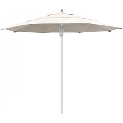 California Umbrella - Patio Umbrellas; Umbrella Diameter (Inch): 132 ; Height (Feet): 8.666 ; Fabric Color: Natural ; Base Included: No ; Frame Material: Aluminum ; Frame Color: Silver - Exact Tool & Supply