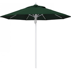 California Umbrella - Patio Umbrellas; Umbrella Diameter (Inch): 90 ; Height (Feet): 9.000 ; Fabric Color: Forest Green ; Base Included: No ; Frame Material: Aluminum ; Frame Color: Silver - Exact Tool & Supply
