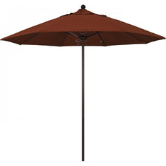 California Umbrella - Patio Umbrellas; Umbrella Diameter (Inch): 108 ; Height (Feet): 8.583 ; Fabric Color: Terracotta ; Base Included: No ; Frame Material: Aluminum ; Frame Color: Bronze - Exact Tool & Supply