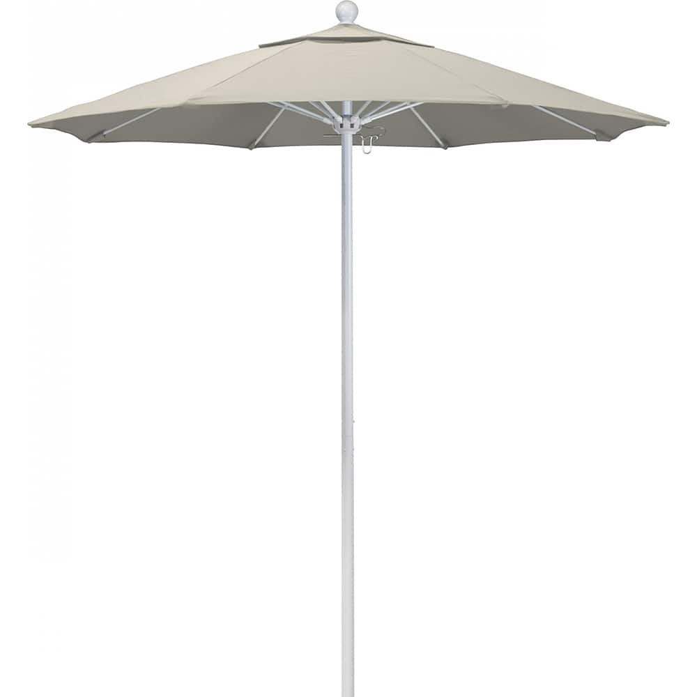 California Umbrella - Patio Umbrellas; Umbrella Diameter (Inch): 90 ; Height (Feet): 8.000 ; Fabric Color: Beige ; Base Included: No ; Frame Material: Aluminum ; Frame Color: White - Exact Tool & Supply