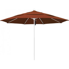 California Umbrella - Patio Umbrellas; Umbrella Diameter (Inch): 132 ; Height (Feet): 8.916 ; Fabric Color: Terracotta ; Base Included: No ; Frame Material: Aluminum ; Frame Color: White - Exact Tool & Supply