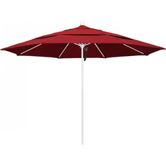 California Umbrella - Patio Umbrellas; Umbrella Diameter (Inch): 132 ; Height (Feet): 8.916 ; Fabric Color: Red ; Base Included: No ; Frame Material: Aluminum ; Frame Color: White - Exact Tool & Supply