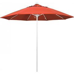 California Umbrella - Patio Umbrellas; Umbrella Diameter (Inch): 108 ; Height (Feet): 8.583 ; Fabric Color: Sunset ; Base Included: No ; Frame Material: Aluminum ; Frame Color: White - Exact Tool & Supply