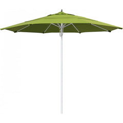 California Umbrella - Patio Umbrellas; Umbrella Diameter (Inch): 132 ; Height (Feet): 8.666 ; Fabric Color: Macaw ; Base Included: No ; Frame Material: Aluminum ; Frame Color: Silver - Exact Tool & Supply