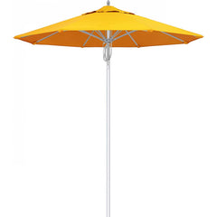 California Umbrella - Patio Umbrellas; Umbrella Diameter (Inch): 90 ; Height (Feet): 8.666 ; Fabric Color: Sunflower Yellow ; Base Included: No ; Frame Material: Aluminum ; Frame Color: Silver - Exact Tool & Supply