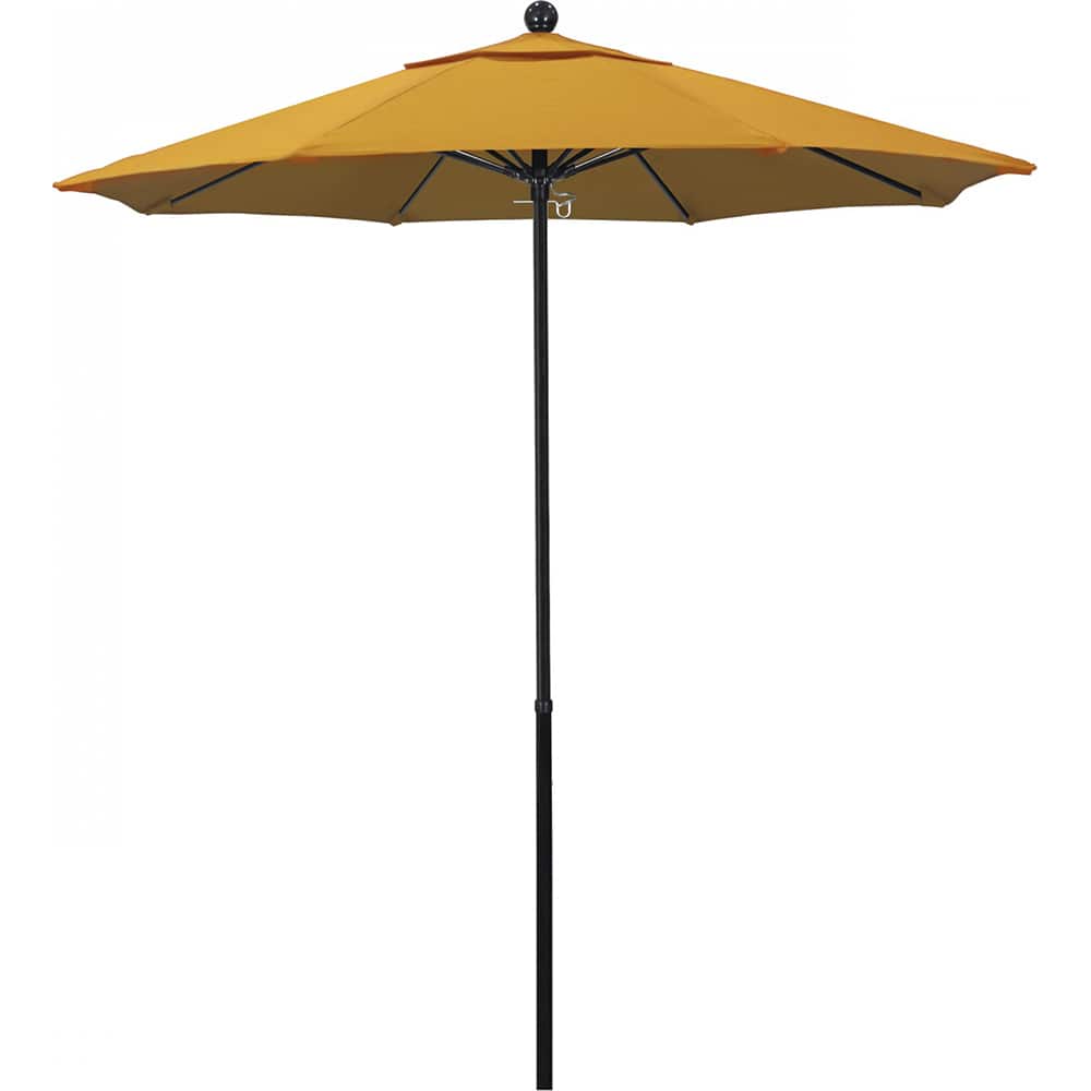 California Umbrella - Patio Umbrellas; Umbrella Diameter (Inch): 90 ; Height (Feet): 7.750 ; Fabric Color: Pacifica Yellow ; Base Included: No ; Frame Material: Fiberglass-reinforced Nylon ; Frame Color: Black - Exact Tool & Supply