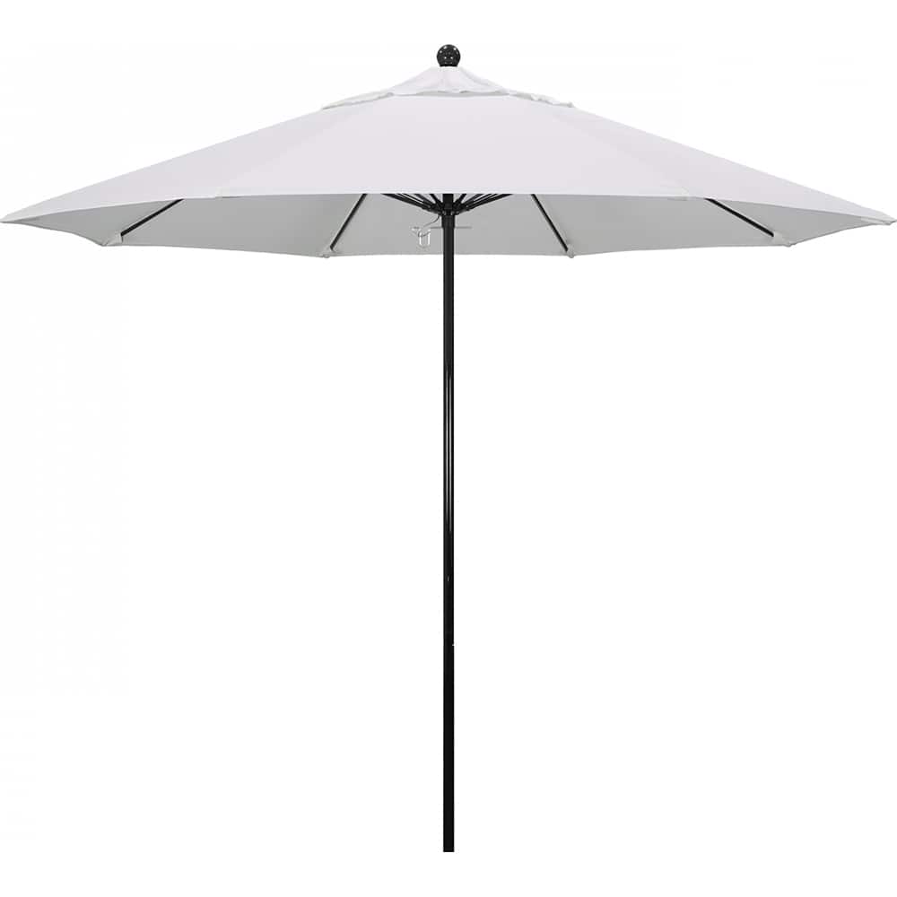 California Umbrella - Patio Umbrellas; Umbrella Diameter (Inch): 108 ; Height (Feet): 8.750 ; Fabric Color: Natural ; Base Included: No ; Frame Material: Fiberglass-reinforced Nylon ; Frame Color: Black - Exact Tool & Supply