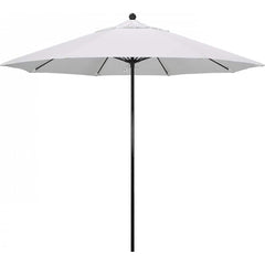 California Umbrella - Patio Umbrellas; Umbrella Diameter (Inch): 108 ; Height (Feet): 8.750 ; Fabric Color: Natural ; Base Included: No ; Frame Material: Fiberglass-reinforced Nylon ; Frame Color: Black - Exact Tool & Supply