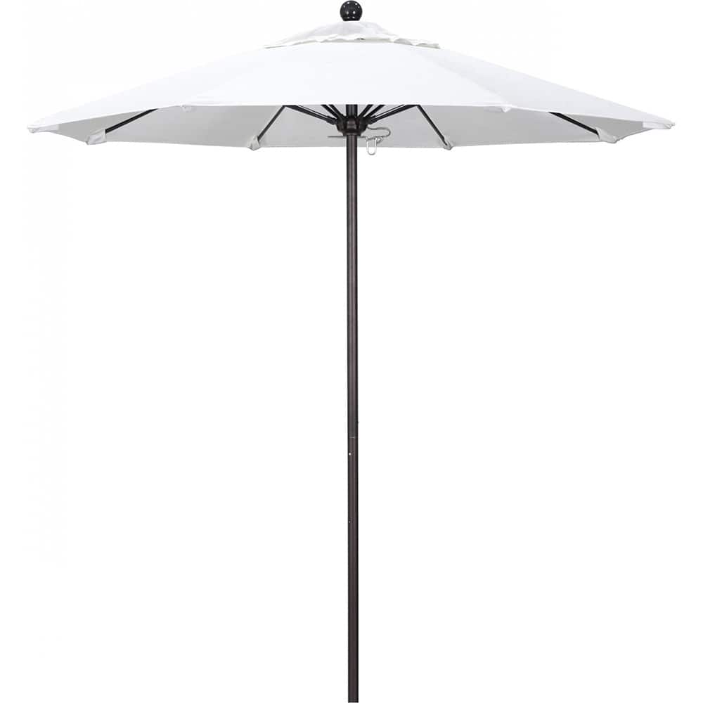 California Umbrella - Patio Umbrellas; Umbrella Diameter (Inch): 90 ; Height (Feet): 8.000 ; Fabric Color: White ; Base Included: No ; Frame Material: Aluminum ; Frame Color: Bronze - Exact Tool & Supply