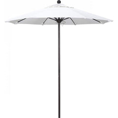 California Umbrella - Patio Umbrellas; Umbrella Diameter (Inch): 90 ; Height (Feet): 8.000 ; Fabric Color: White ; Base Included: No ; Frame Material: Aluminum ; Frame Color: Bronze - Exact Tool & Supply