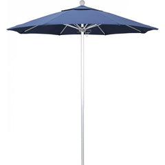 California Umbrella - Patio Umbrellas; Umbrella Diameter (Inch): 90 ; Height (Feet): 8.000 ; Fabric Color: Frost Blue ; Base Included: No ; Frame Material: Aluminum ; Frame Color: Silver - Exact Tool & Supply