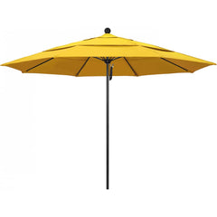 California Umbrella - Patio Umbrellas; Umbrella Diameter (Inch): 132 ; Height (Feet): 8.916 ; Fabric Color: Lemon ; Base Included: No ; Frame Material: Aluminum ; Frame Color: Black - Exact Tool & Supply