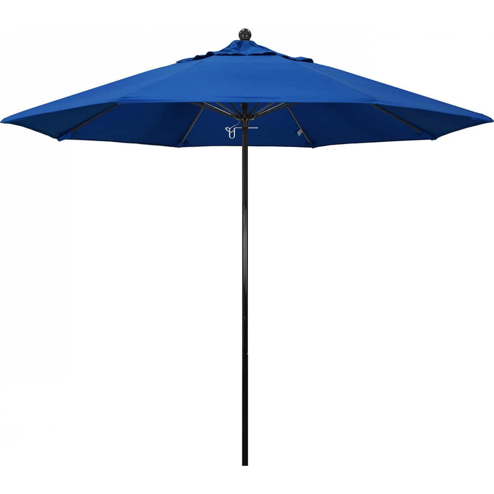 California Umbrella - Patio Umbrellas; Umbrella Diameter (Inch): 108 ; Height (Feet): 8.750 ; Fabric Color: Pacific Blue ; Base Included: No ; Frame Material: Fiberglass-reinforced Nylon ; Frame Color: Black - Exact Tool & Supply