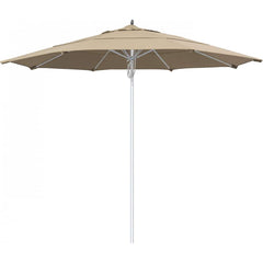 California Umbrella - Patio Umbrellas; Umbrella Diameter (Inch): 132 ; Height (Feet): 8.666 ; Fabric Color: Antique Beige ; Base Included: No ; Frame Material: Aluminum ; Frame Color: Silver - Exact Tool & Supply