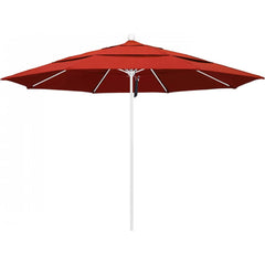 California Umbrella - Patio Umbrellas; Umbrella Diameter (Inch): 132 ; Height (Feet): 8.916 ; Fabric Color: Sunset ; Base Included: No ; Frame Material: Aluminum ; Frame Color: White - Exact Tool & Supply
