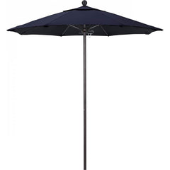 California Umbrella - Patio Umbrellas; Umbrella Diameter (Inch): 90 ; Height (Feet): 8.000 ; Fabric Color: Navy Blue ; Base Included: No ; Frame Material: Aluminum ; Frame Color: Bronze - Exact Tool & Supply