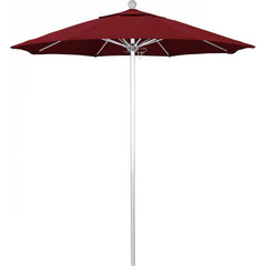 California Umbrella - Patio Umbrellas; Umbrella Diameter (Inch): 90 ; Height (Feet): 8.000 ; Fabric Color: Red ; Base Included: No ; Frame Material: Aluminum ; Frame Color: Silver - Exact Tool & Supply