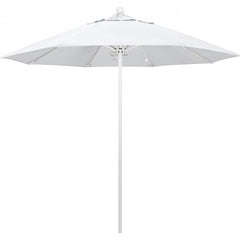 California Umbrella - Patio Umbrellas; Umbrella Diameter (Inch): 108 ; Height (Feet): 8.583 ; Fabric Color: White ; Base Included: No ; Frame Material: Aluminum ; Frame Color: White - Exact Tool & Supply
