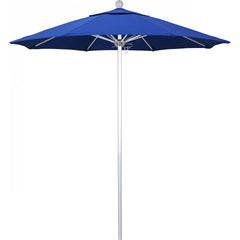 California Umbrella - Patio Umbrellas; Umbrella Diameter (Inch): 90 ; Height (Feet): 8.000 ; Fabric Color: Royal Blue ; Base Included: No ; Frame Material: Aluminum ; Frame Color: Silver - Exact Tool & Supply