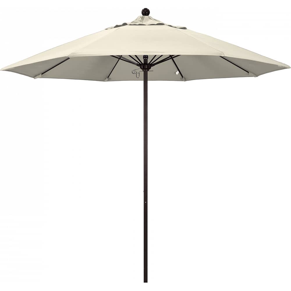 California Umbrella - Patio Umbrellas; Umbrella Diameter (Inch): 108 ; Height (Feet): 8.583 ; Fabric Color: Antique Beige ; Base Included: No ; Frame Material: Aluminum ; Frame Color: Bronze - Exact Tool & Supply