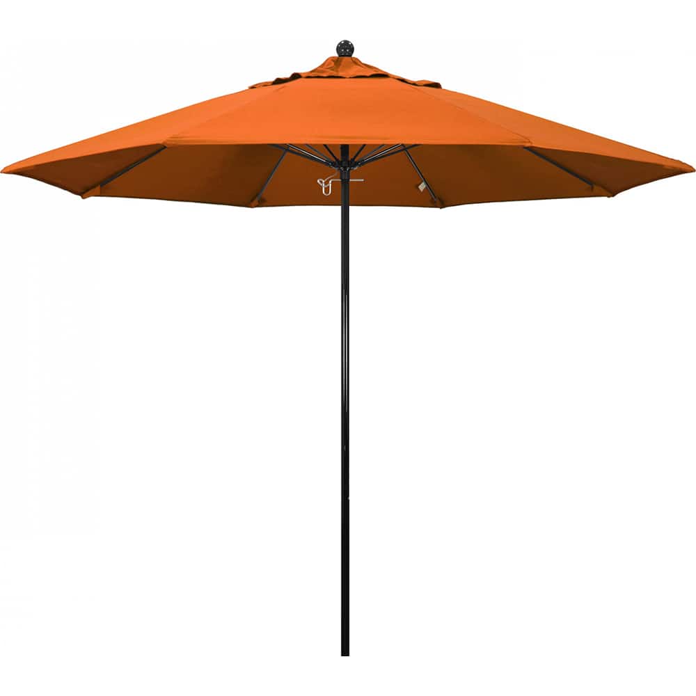 California Umbrella - Patio Umbrellas; Umbrella Diameter (Inch): 108 ; Height (Feet): 8.750 ; Fabric Color: Tuscan ; Base Included: No ; Frame Material: Fiberglass-reinforced Nylon ; Frame Color: Black - Exact Tool & Supply