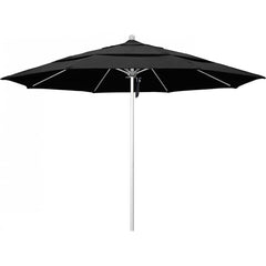 California Umbrella - Patio Umbrellas; Umbrella Diameter (Inch): 132 ; Height (Feet): 8.916 ; Fabric Color: Black ; Base Included: No ; Frame Material: Aluminum ; Frame Color: Silver - Exact Tool & Supply