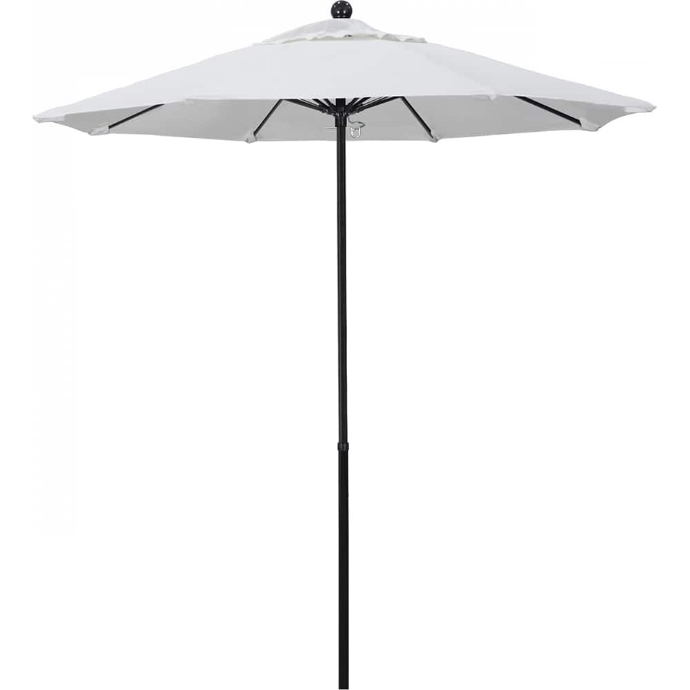California Umbrella - Patio Umbrellas; Umbrella Diameter (Inch): 90 ; Height (Feet): 7.750 ; Fabric Color: Natural ; Base Included: No ; Frame Material: Fiberglass-reinforced Nylon ; Frame Color: Black - Exact Tool & Supply