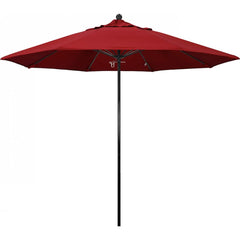 California Umbrella - Patio Umbrellas; Umbrella Diameter (Inch): 108 ; Height (Feet): 8.750 ; Fabric Color: Pacifica Red ; Base Included: No ; Frame Material: Fiberglass-reinforced Nylon ; Frame Color: Black - Exact Tool & Supply