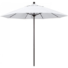 California Umbrella - Patio Umbrellas; Umbrella Diameter (Inch): 108 ; Height (Feet): 8.583 ; Fabric Color: White ; Base Included: No ; Frame Material: Aluminum ; Frame Color: Bronze - Exact Tool & Supply