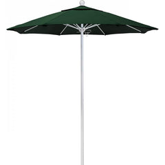 California Umbrella - Patio Umbrellas; Umbrella Diameter (Inch): 90 ; Height (Feet): 8.000 ; Fabric Color: Hunter Green ; Base Included: No ; Frame Material: Aluminum ; Frame Color: White - Exact Tool & Supply