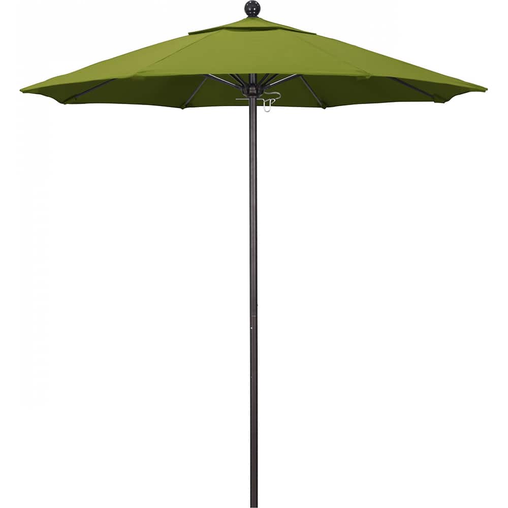 California Umbrella - Patio Umbrellas; Umbrella Diameter (Inch): 90 ; Height (Feet): 8.000 ; Fabric Color: Kiwi ; Base Included: No ; Frame Material: Aluminum ; Frame Color: Bronze - Exact Tool & Supply