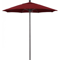 California Umbrella - Patio Umbrellas; Umbrella Diameter (Inch): 90 ; Height (Feet): 8.000 ; Fabric Color: Red ; Base Included: No ; Frame Material: Aluminum ; Frame Color: Bronze - Exact Tool & Supply