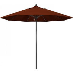 California Umbrella - Patio Umbrellas; Umbrella Diameter (Inch): 108 ; Height (Feet): 8.750 ; Fabric Color: Brick ; Base Included: No ; Frame Material: Fiberglass-reinforced Nylon ; Frame Color: Black - Exact Tool & Supply