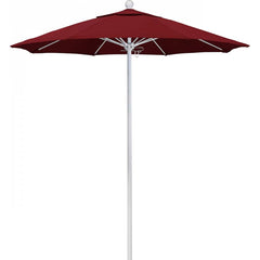 California Umbrella - Patio Umbrellas; Umbrella Diameter (Inch): 90 ; Height (Feet): 8.000 ; Fabric Color: Red ; Base Included: No ; Frame Material: Aluminum ; Frame Color: White - Exact Tool & Supply