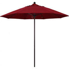 California Umbrella - Patio Umbrellas; Umbrella Diameter (Inch): 108 ; Height (Feet): 8.583 ; Fabric Color: Red ; Base Included: No ; Frame Material: Aluminum ; Frame Color: Bronze - Exact Tool & Supply