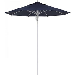 California Umbrella - Patio Umbrellas; Umbrella Diameter (Inch): 90 ; Height (Feet): 8.666 ; Fabric Color: Navy Blue ; Base Included: No ; Frame Material: Aluminum ; Frame Color: Silver - Exact Tool & Supply