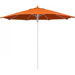 California Umbrella - Patio Umbrellas; Umbrella Diameter (Inch): 132 ; Height (Feet): 8.666 ; Fabric Color: Tuscan ; Base Included: No ; Frame Material: Aluminum ; Frame Color: Silver - Exact Tool & Supply