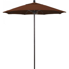 California Umbrella - Patio Umbrellas; Umbrella Diameter (Inch): 90 ; Height (Feet): 8.000 ; Fabric Color: Terracotta ; Base Included: No ; Frame Material: Aluminum ; Frame Color: Bronze - Exact Tool & Supply