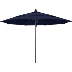 California Umbrella - Patio Umbrellas; Umbrella Diameter (Inch): 132 ; Height (Feet): 8.916 ; Fabric Color: Navy Blue ; Base Included: No ; Frame Material: Aluminum ; Frame Color: Bronze - Exact Tool & Supply
