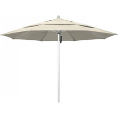 California Umbrella - Patio Umbrellas; Umbrella Diameter (Inch): 132 ; Height (Feet): 8.916 ; Fabric Color: Beige ; Base Included: No ; Frame Material: Aluminum ; Frame Color: Silver - Exact Tool & Supply