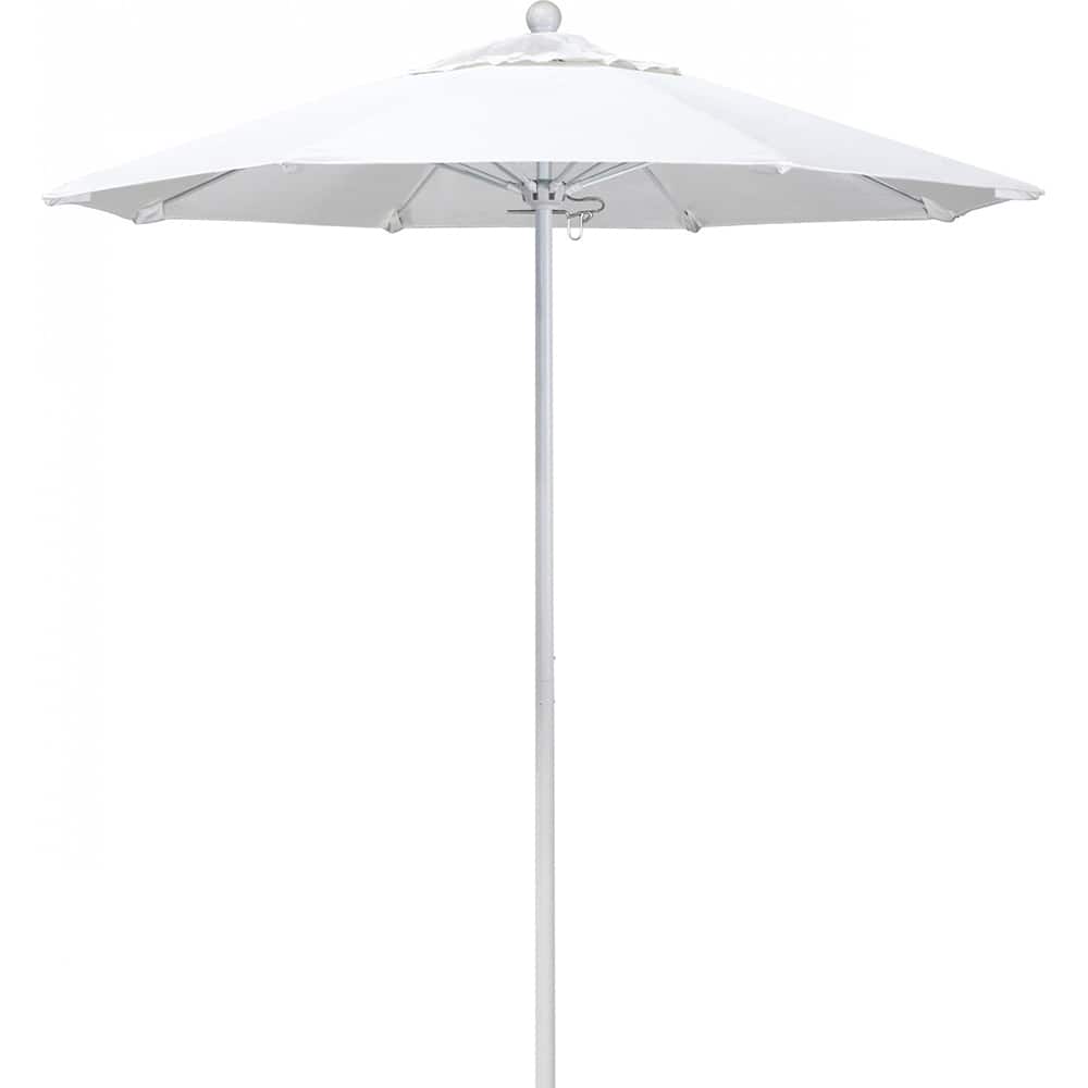 California Umbrella - Patio Umbrellas; Umbrella Diameter (Inch): 90 ; Height (Feet): 8.000 ; Fabric Color: White ; Base Included: No ; Frame Material: Aluminum ; Frame Color: White - Exact Tool & Supply