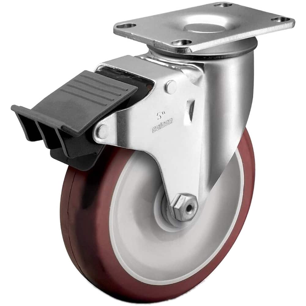 Linco - Standard Casters; Mount: Top Plate ; Style: Swivel ; Wheel Diameter: 3-1/2 (Inch); Wheel Width: 1-1/4 (Inch); Overall Height (Inch): 4-11/16 ; Load Capacity (Lb.): 250.000 - Exact Tool & Supply
