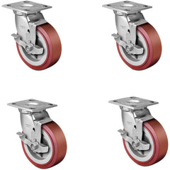 Linco - Standard Casters; Mount: Top Plate ; Style: Swivel ; Wheel Diameter: 6 (Inch); Wheel Width: 2 (Inch); Overall Height (Inch): 7-1/2 ; Load Capacity (Lb.): 3600.000 - Exact Tool & Supply