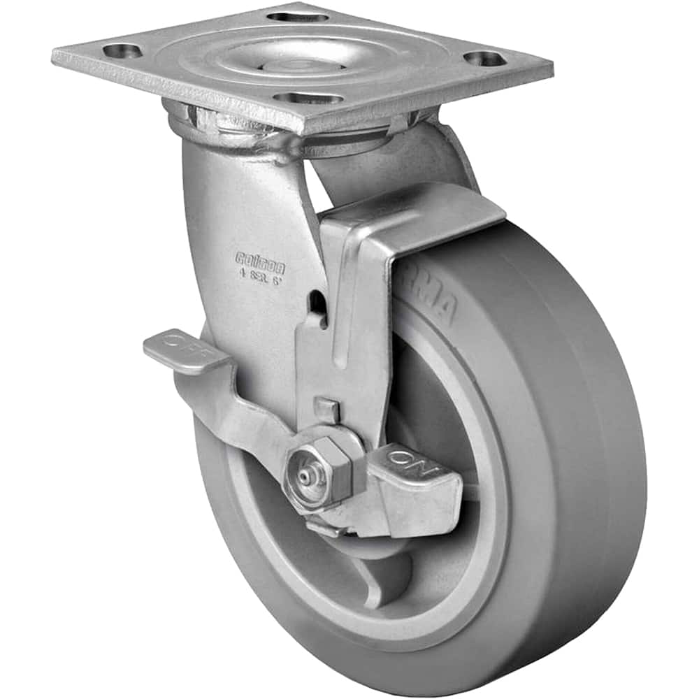 Linco - Standard Casters; Mount: Top Plate ; Style: Swivel ; Wheel Diameter: 6 (Inch); Wheel Width: 2 (Inch); Overall Height (Inch): 7-1/2 ; Load Capacity (Lb.): 600.000 - Exact Tool & Supply