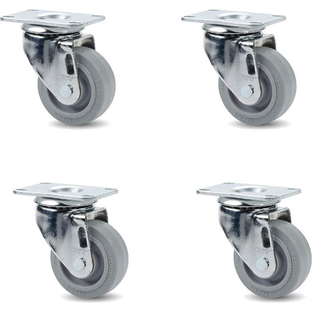 Linco - Standard Casters; Mount: Top Plate ; Style: Swivel ; Wheel Diameter: 3 (Inch); Wheel Width: 1-1/4 (Inch); Overall Height (Inch): 4-1/8 ; Load Capacity (Lb.): 800.000 - Exact Tool & Supply