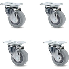 Linco - Standard Casters; Mount: Top Plate ; Style: Swivel ; Wheel Diameter: 3 (Inch); Wheel Width: 1-1/4 (Inch); Overall Height (Inch): 4-1/8 ; Load Capacity (Lb.): 800.000 - Exact Tool & Supply